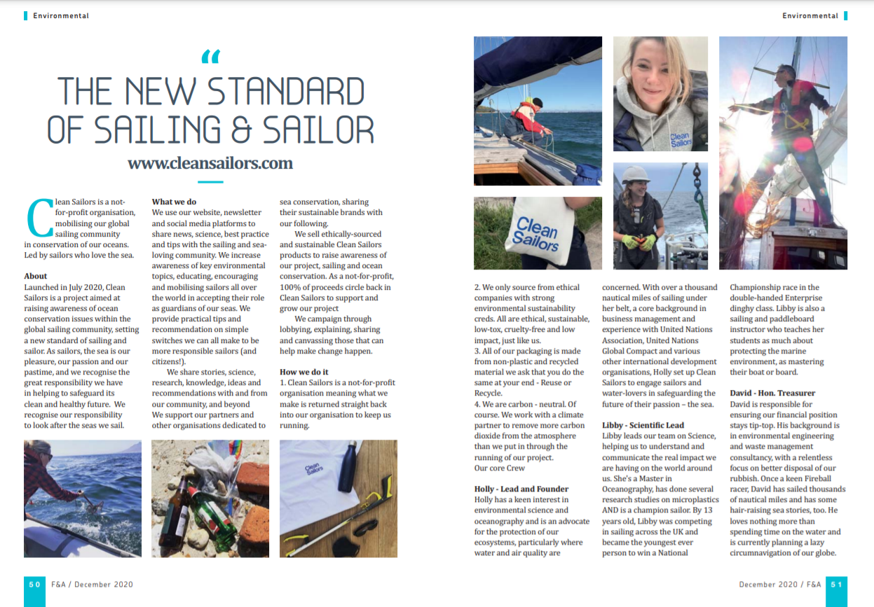 Clean Sailors featured in Fore & Aft