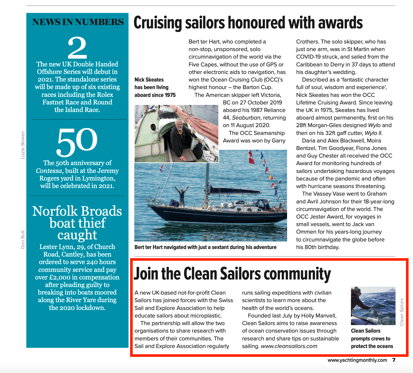 'Join the Clean Sailors community' - Yachting Monthly