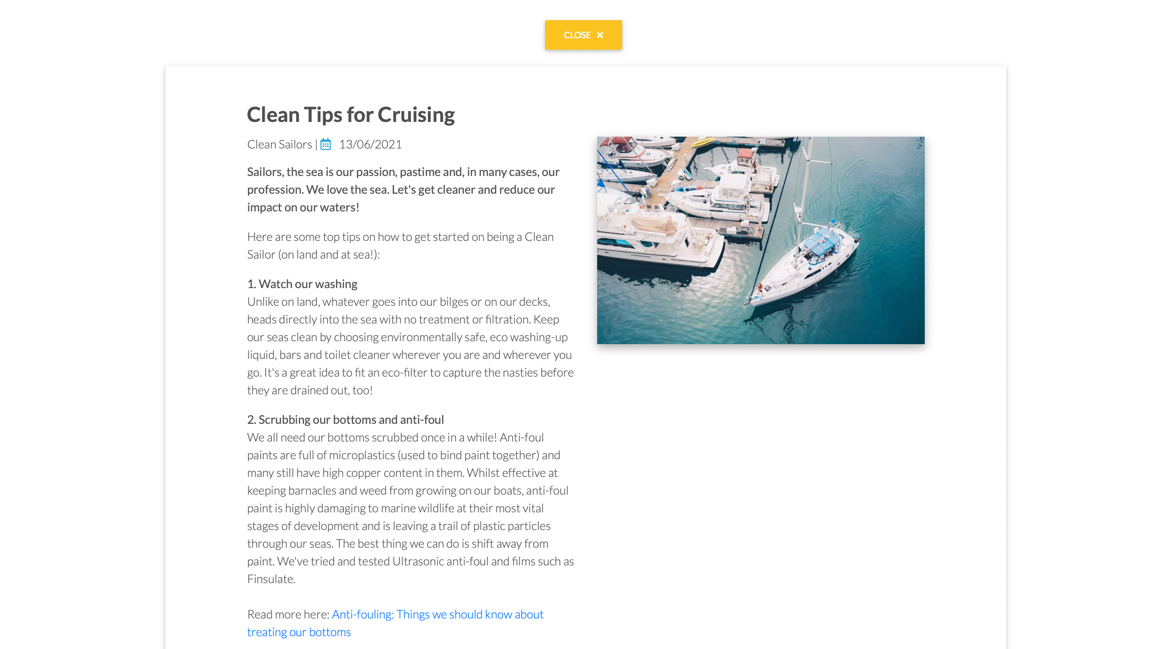 Our Clean Tips for Cruising featured by Ocean Cruising Club